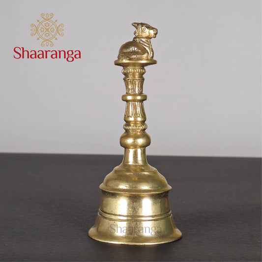 5 Inches Brass Nandi Pooja Bell – Sacred Resonance of Devotion