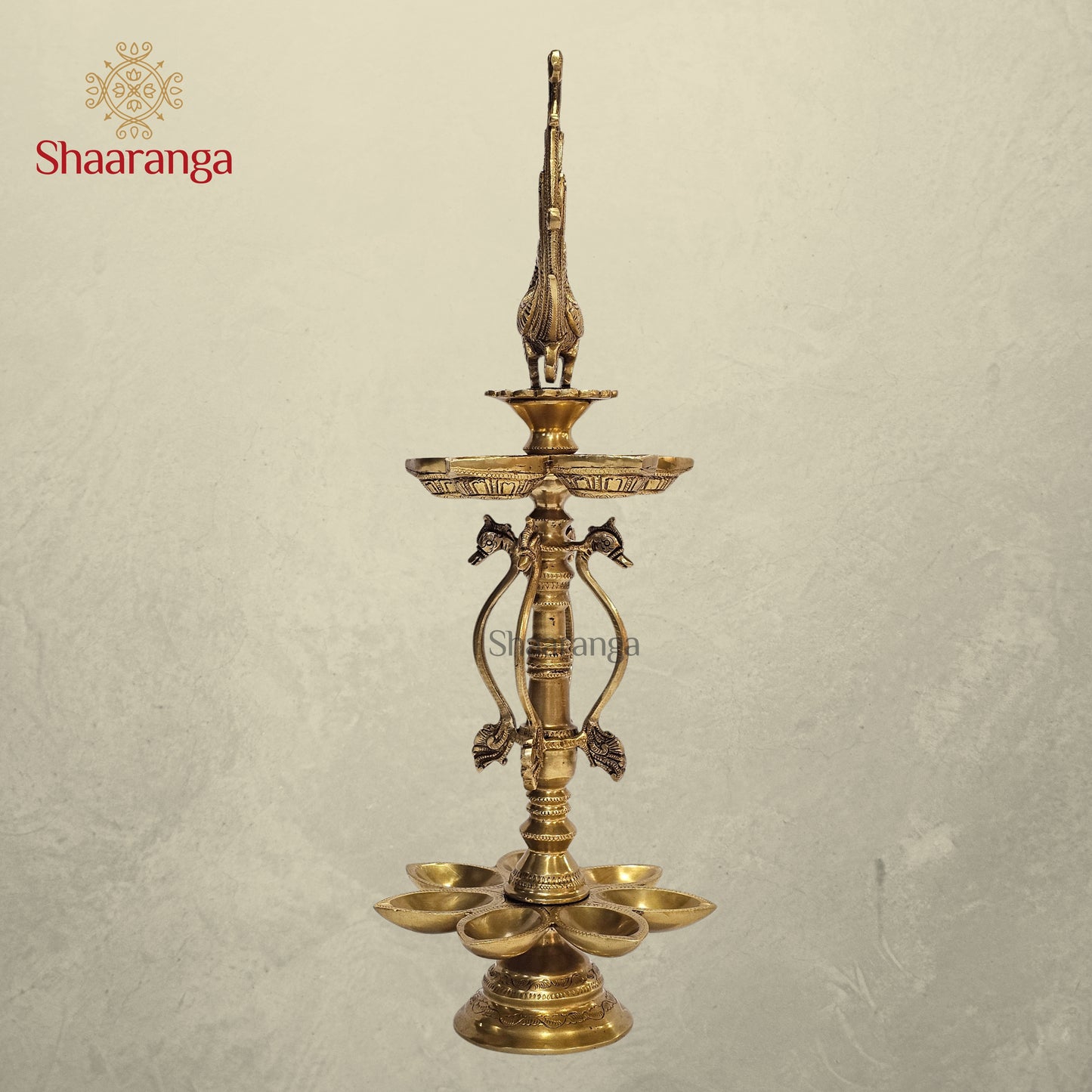 20 Inches Brass Bird Lamp