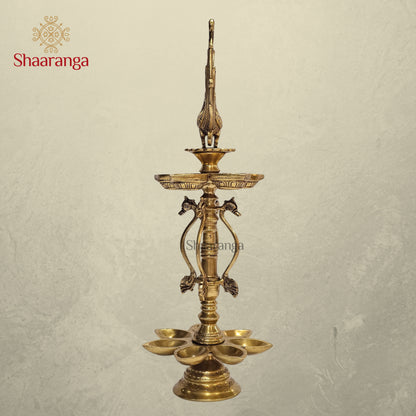 20 Inches Brass Bird Lamp