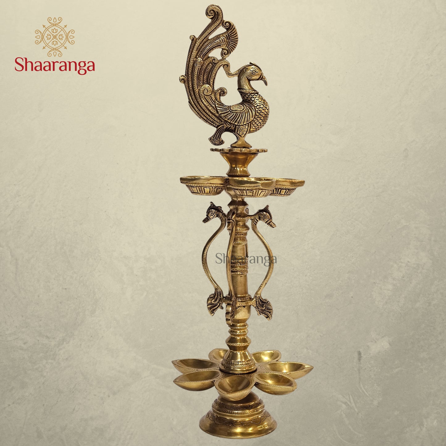 20 Inches Brass Bird Lamp