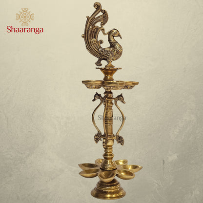 20 Inches Brass Bird Lamp