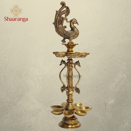 20 Inches Brass Bird Lamp