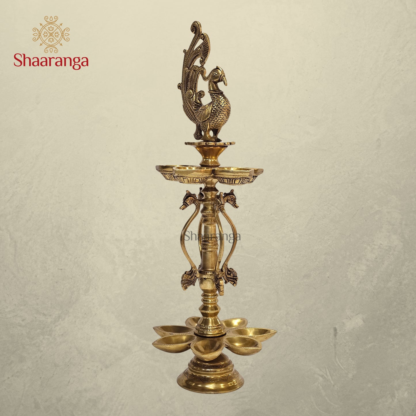 20 Inches Brass Bird Lamp