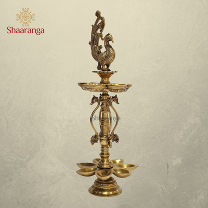 20 Inches Brass Bird Lamp