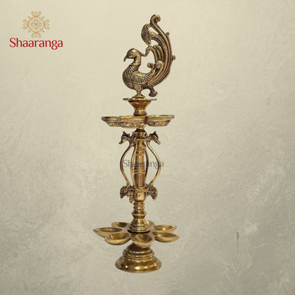 20 Inches Brass Bird Lamp