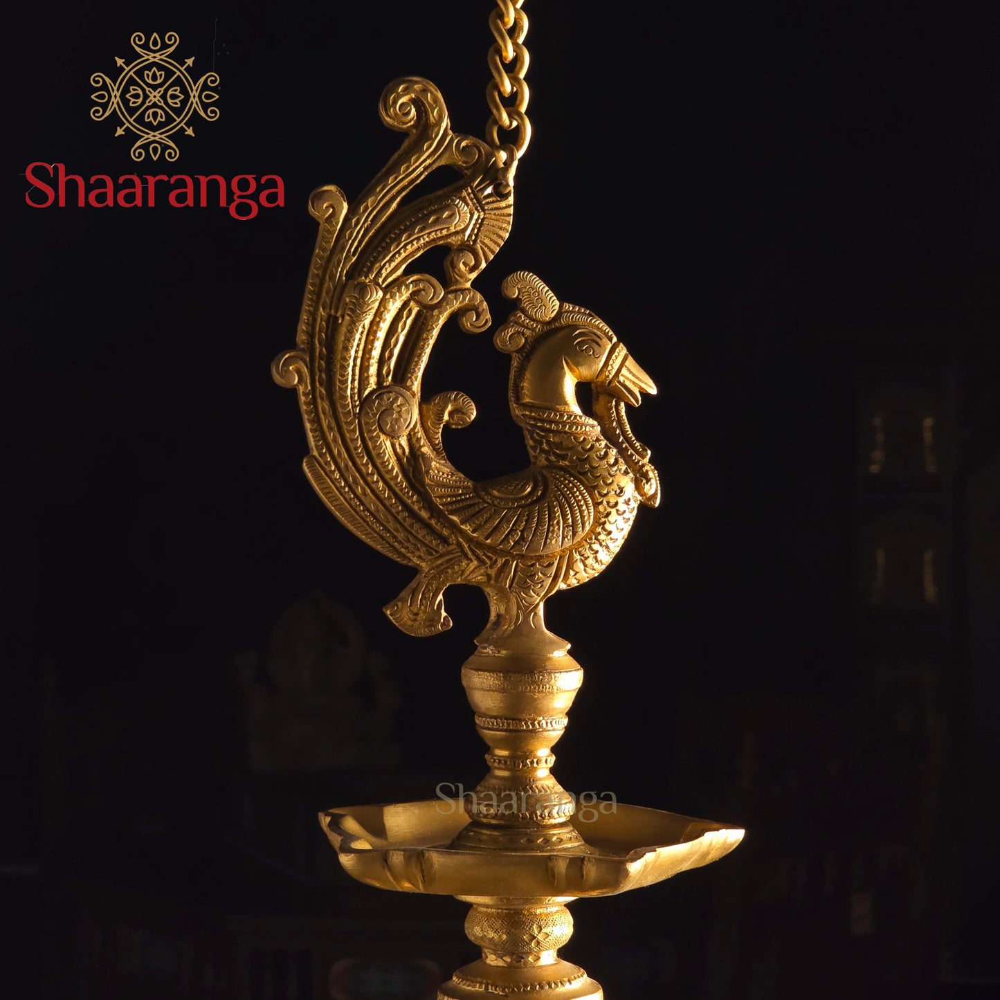 13 Inches Brass Bird Oil Lamp Hanging