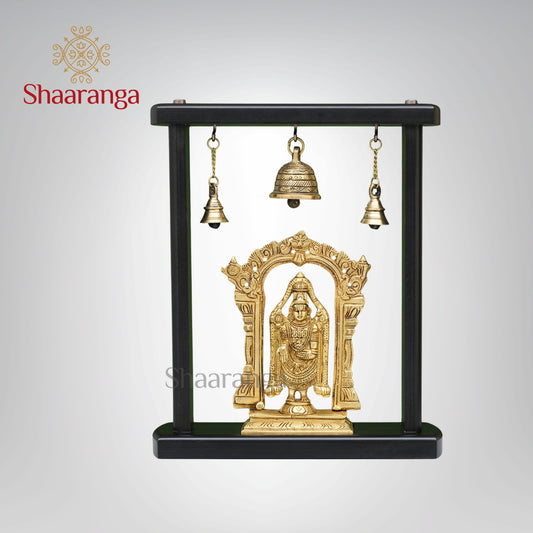 13 Inches Venkateswara swamy in brass with frame