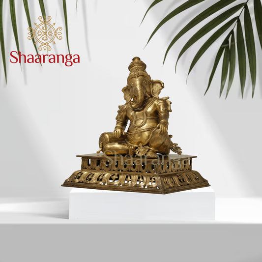 21 Inches Hoyasala Bronze Ganesha – The Graceful Lord of Auspicious Beginnings