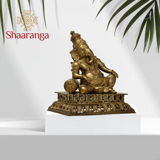 21 Inches Hoyasala Bronze Ganesha – The Graceful Lord of Auspicious Beginnings