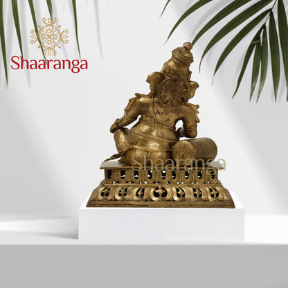 21 Inches Hoyasala Bronze Ganesha – The Graceful Lord of Auspicious Beginnings