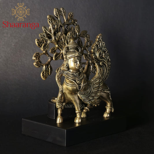 8 Inches Brass Kamadhenu Cow