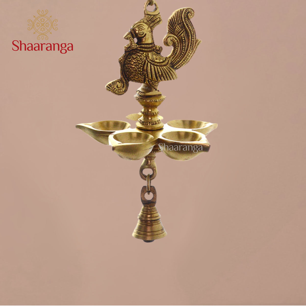 Brass 8 Inches Divine Swan Hanging Lamp