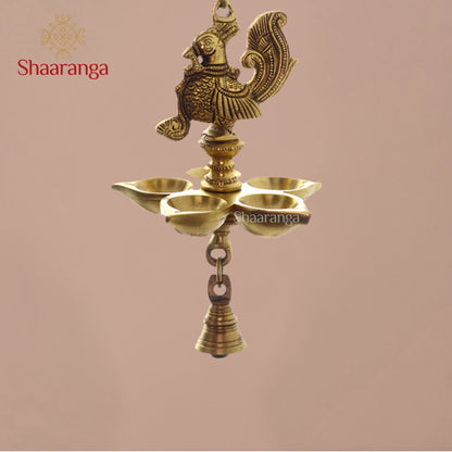 Brass 8 Inches Divine Swan Hanging Lamp