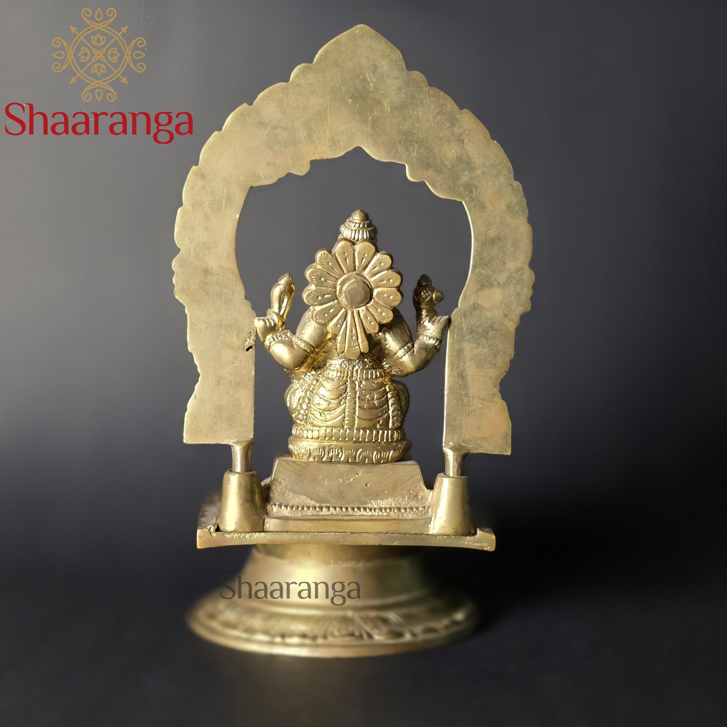 9.5 Inches Brass Ganapathi Lamp with Arch