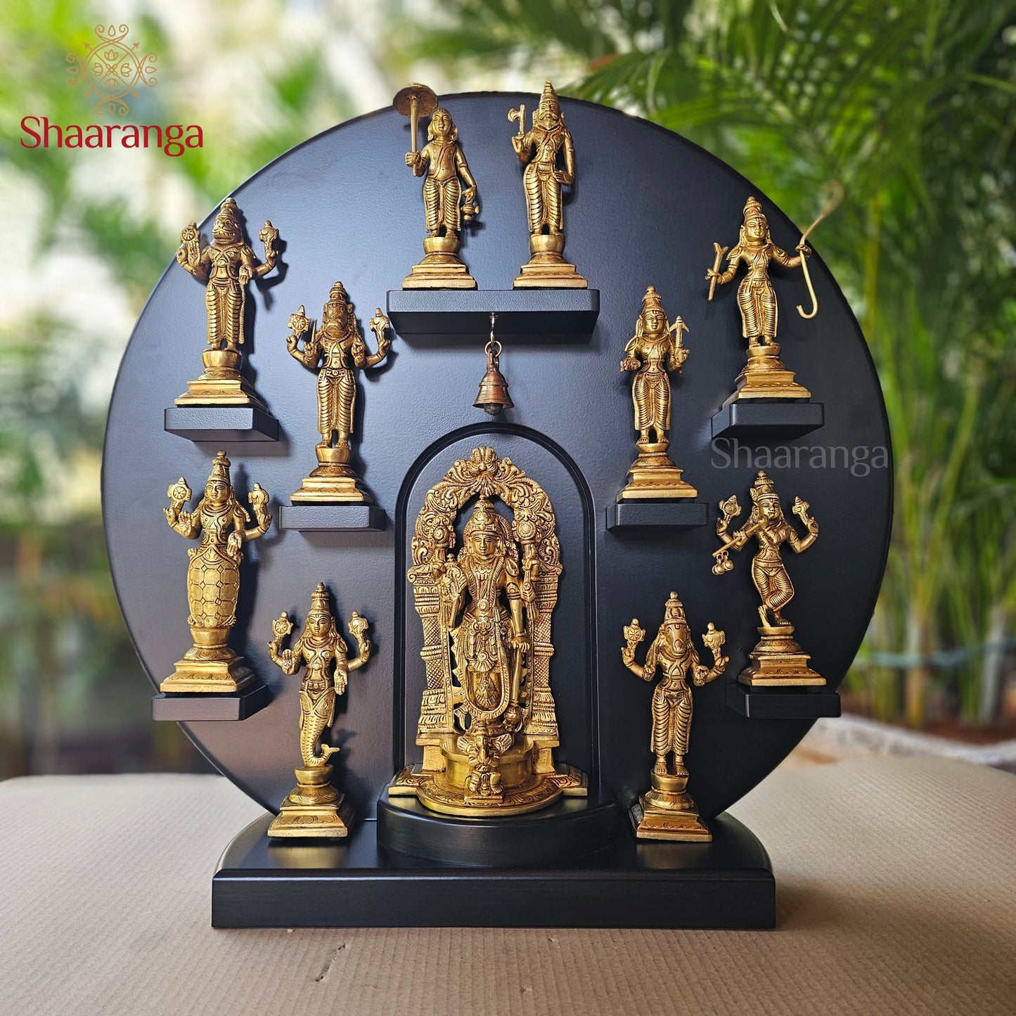 22 Inches Brass Vishnu Dasavtara Set with Round Stand