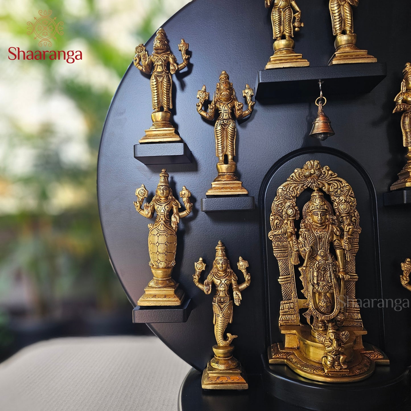 22 Inches Brass Vishnu Dasavtara Set with Round Stand