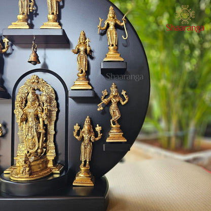 22 Inches Brass Vishnu Dasavtara Set with Round Stand