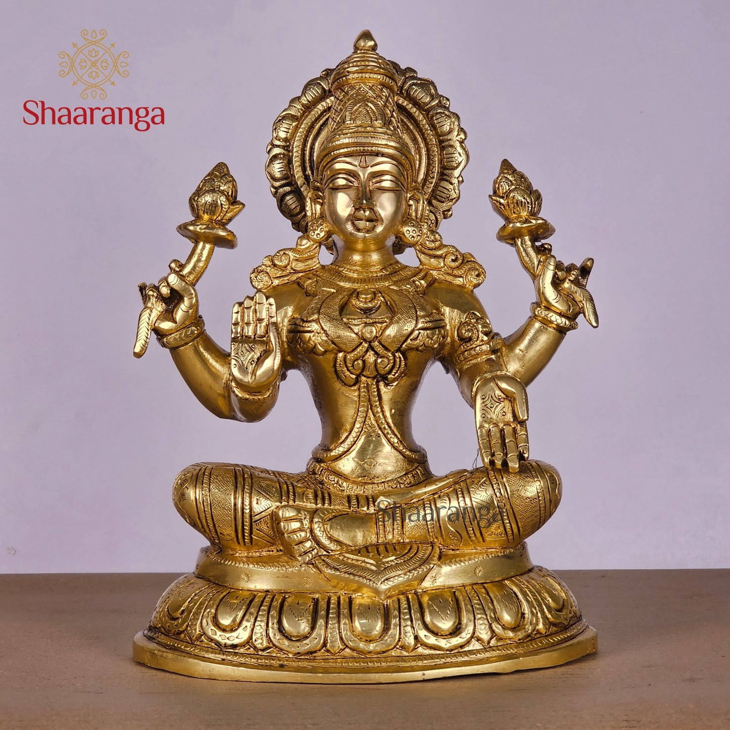 10.5 Inches Brass Lakshmi on Lotus