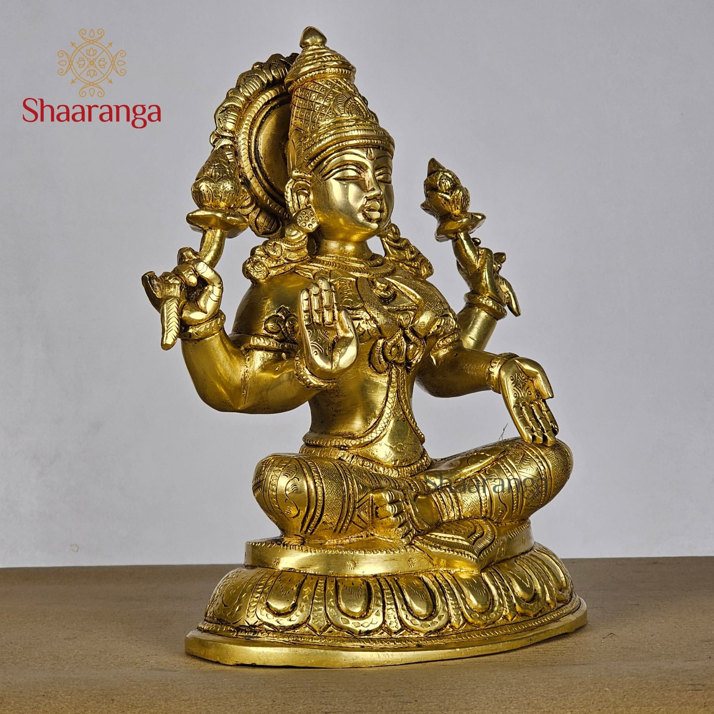 10.5 Inches Brass Lakshmi on Lotus