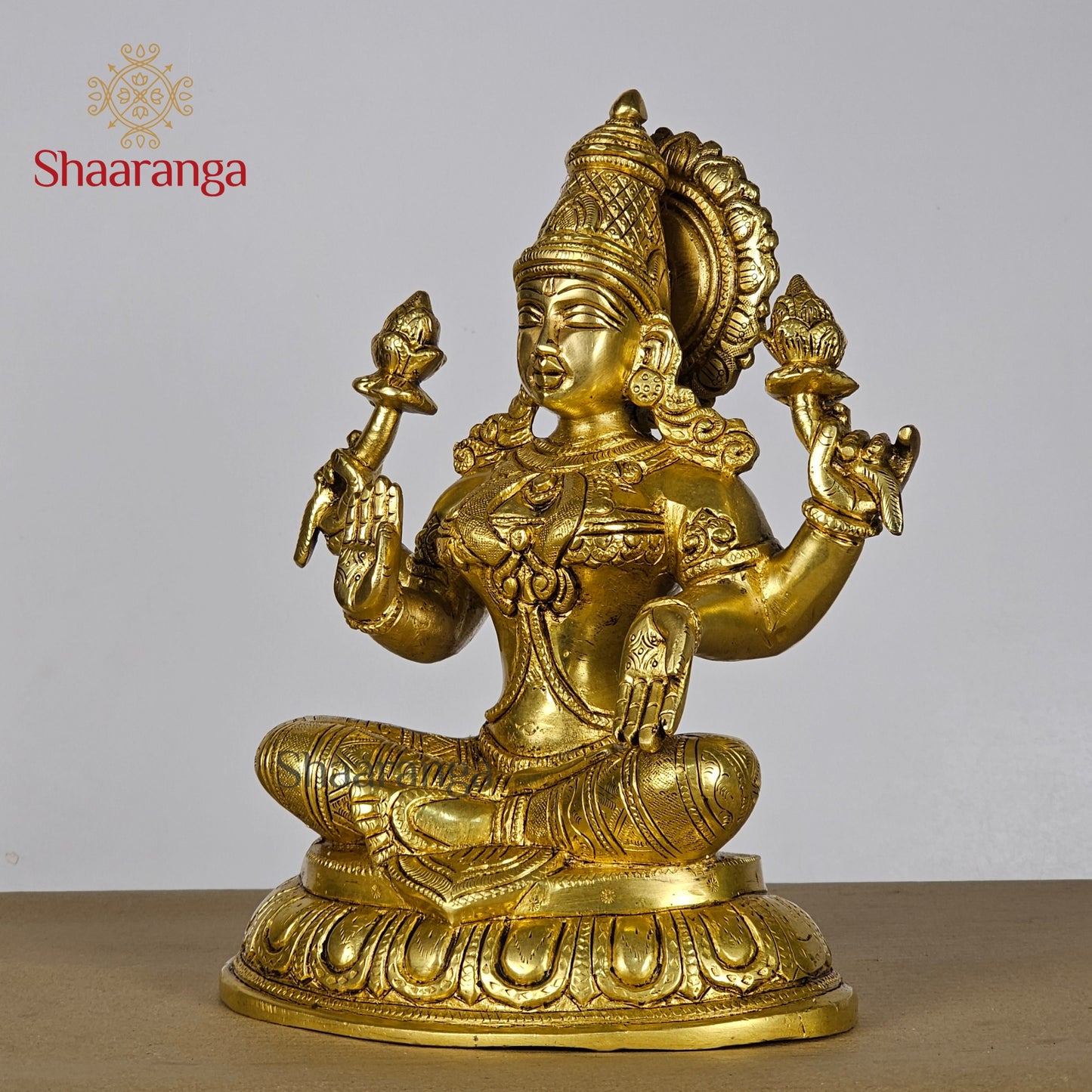 10.5 Inches Brass Lakshmi on Lotus