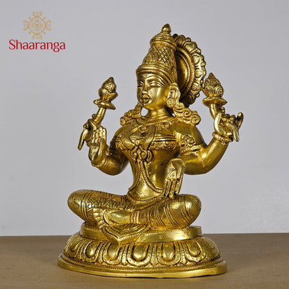 10.5 Inches Brass Lakshmi on Lotus