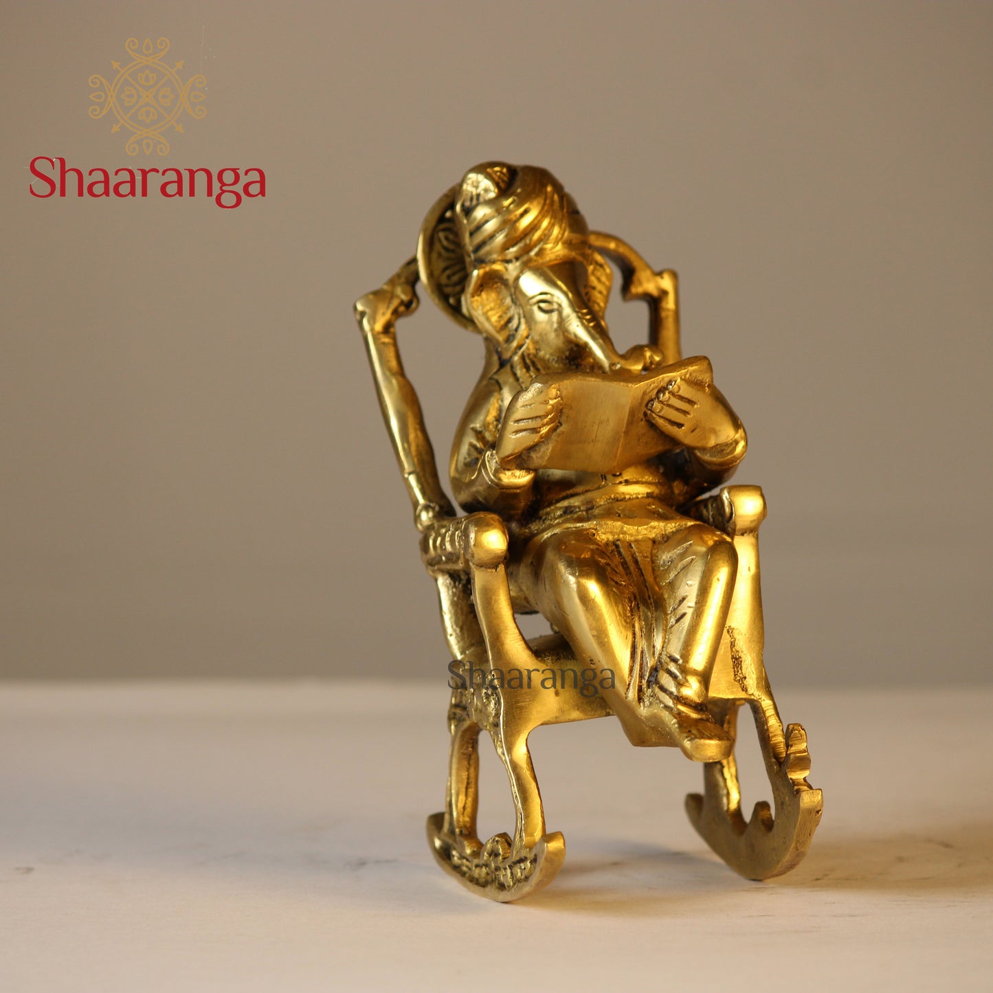 6 Inches Brass Rocking Chair Ganesha Idol