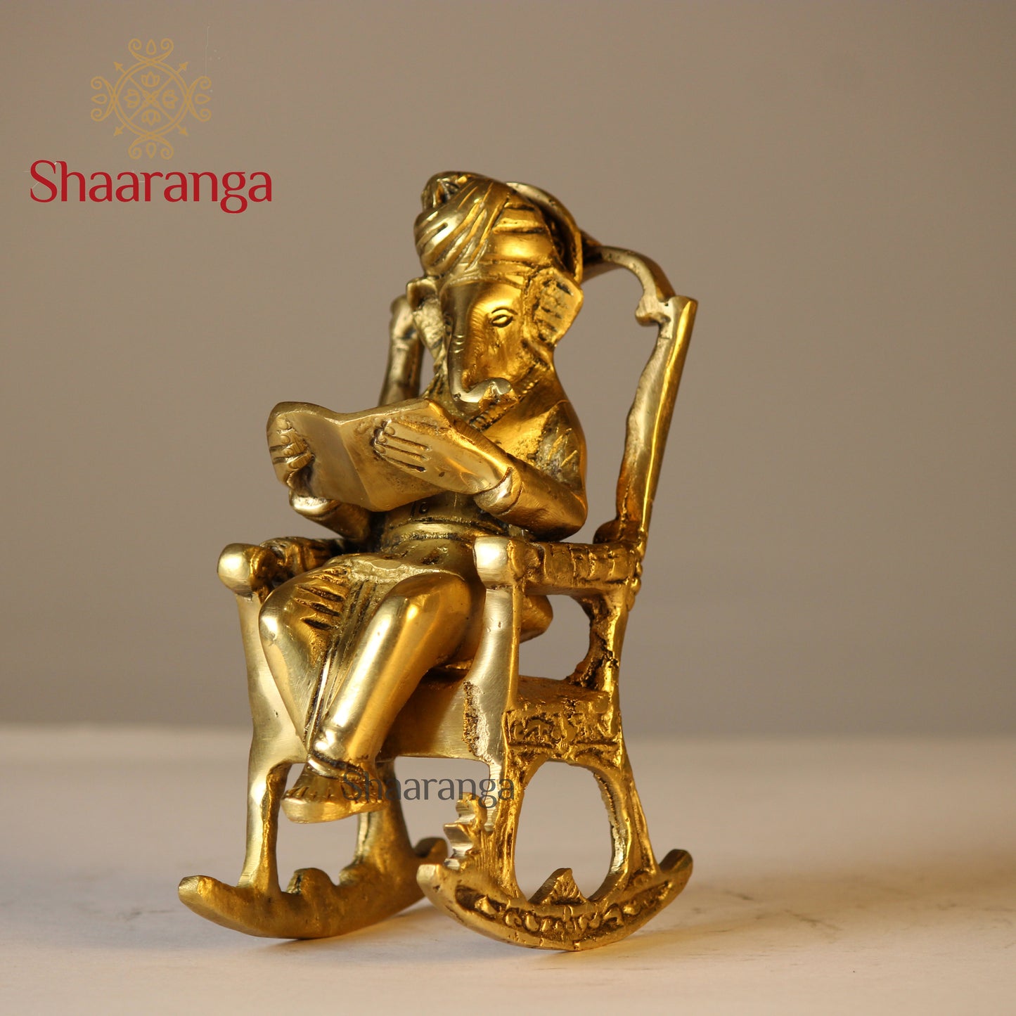6 Inches Brass Rocking Chair Ganesha Idol