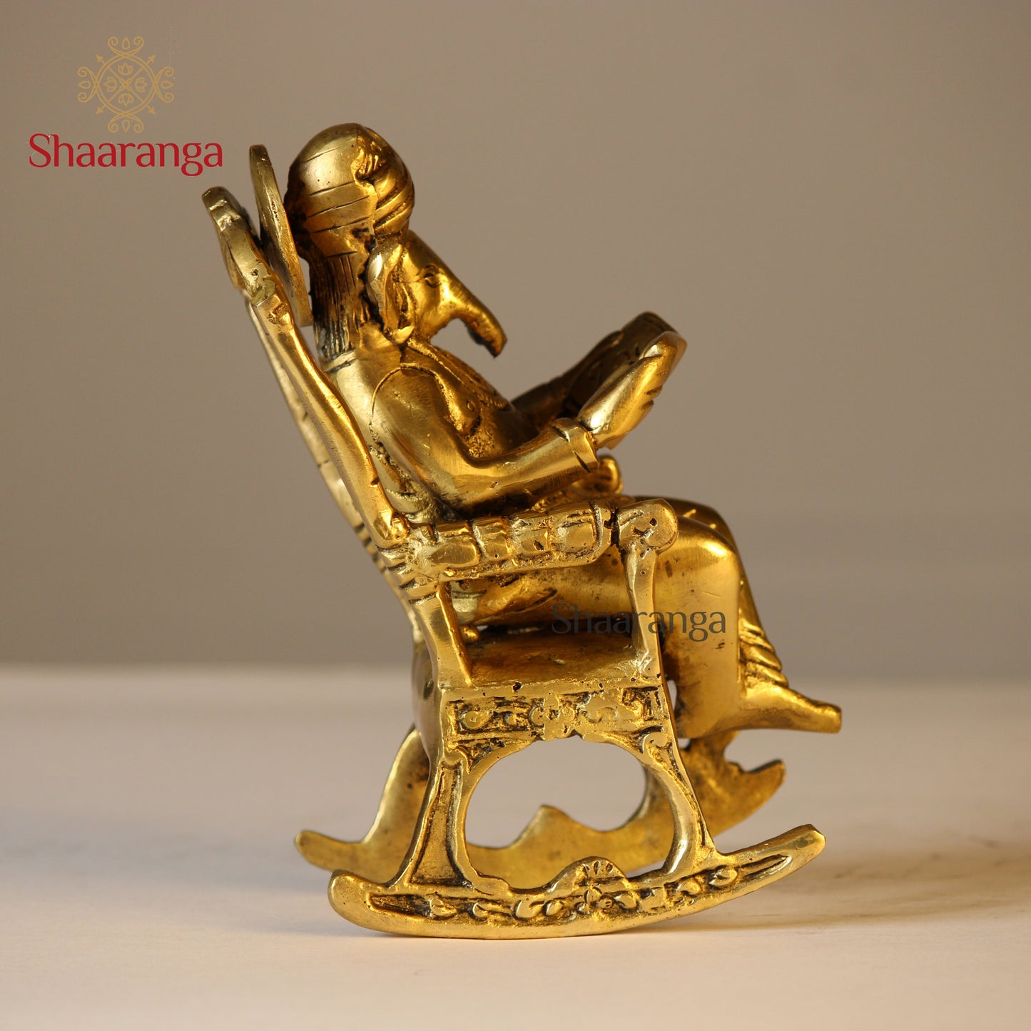 6 Inches Brass Rocking Chair Ganesha Idol