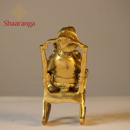 6 Inches Brass Rocking Chair Ganesha Idol