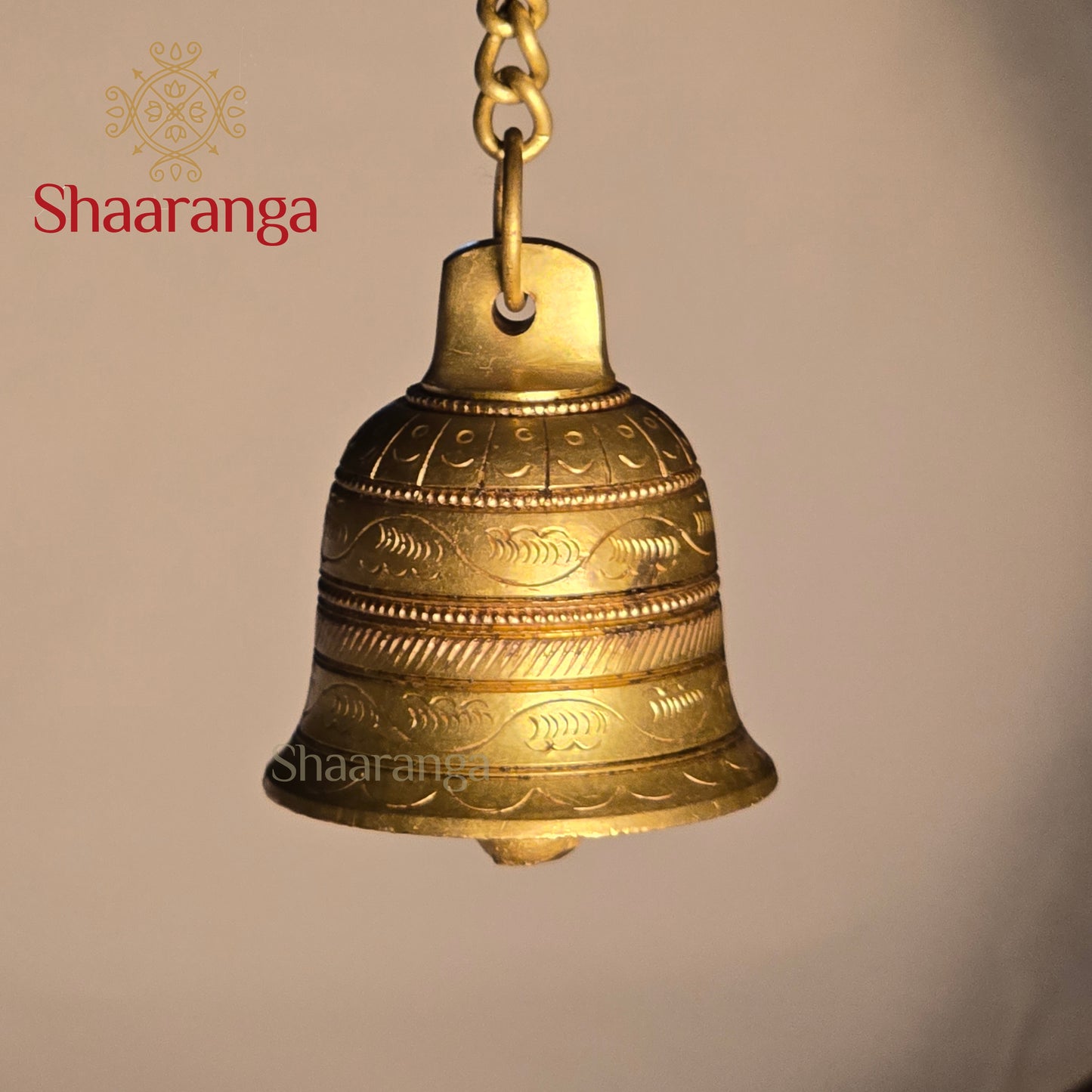 2.5 Inches Brass Temple Bell with Chain