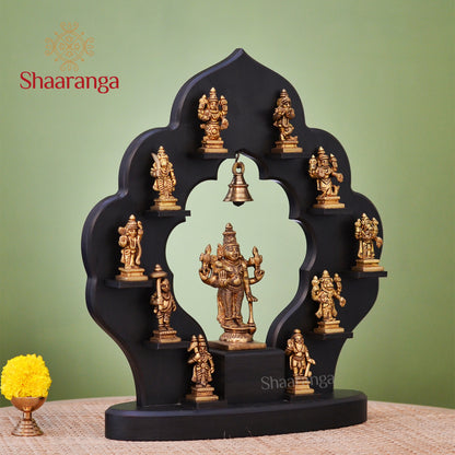 15 Inches Dasavatara set with Vishnu Deva in Brass with a perfect frame