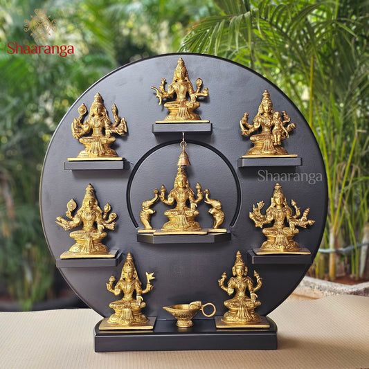 22 Inches Brass Astha Lakshmi Set Round Frame