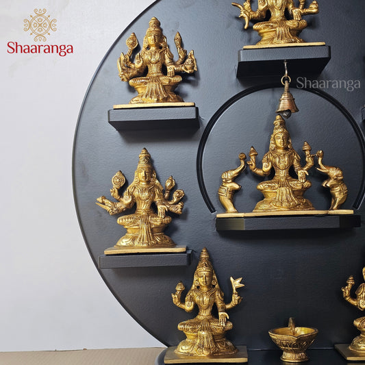 22 Inches Brass Astha Lakshmi Set Round Frame