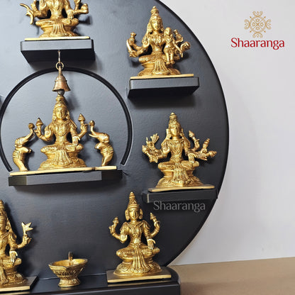 22 Inches Brass Astha Lakshmi Set Round Frame