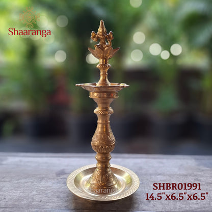 14.5 Inches Bronze  Astha Lakshmi Special Lamp