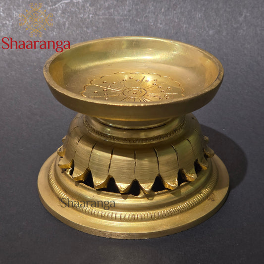 2.8 Inches Brass Diya Lotus