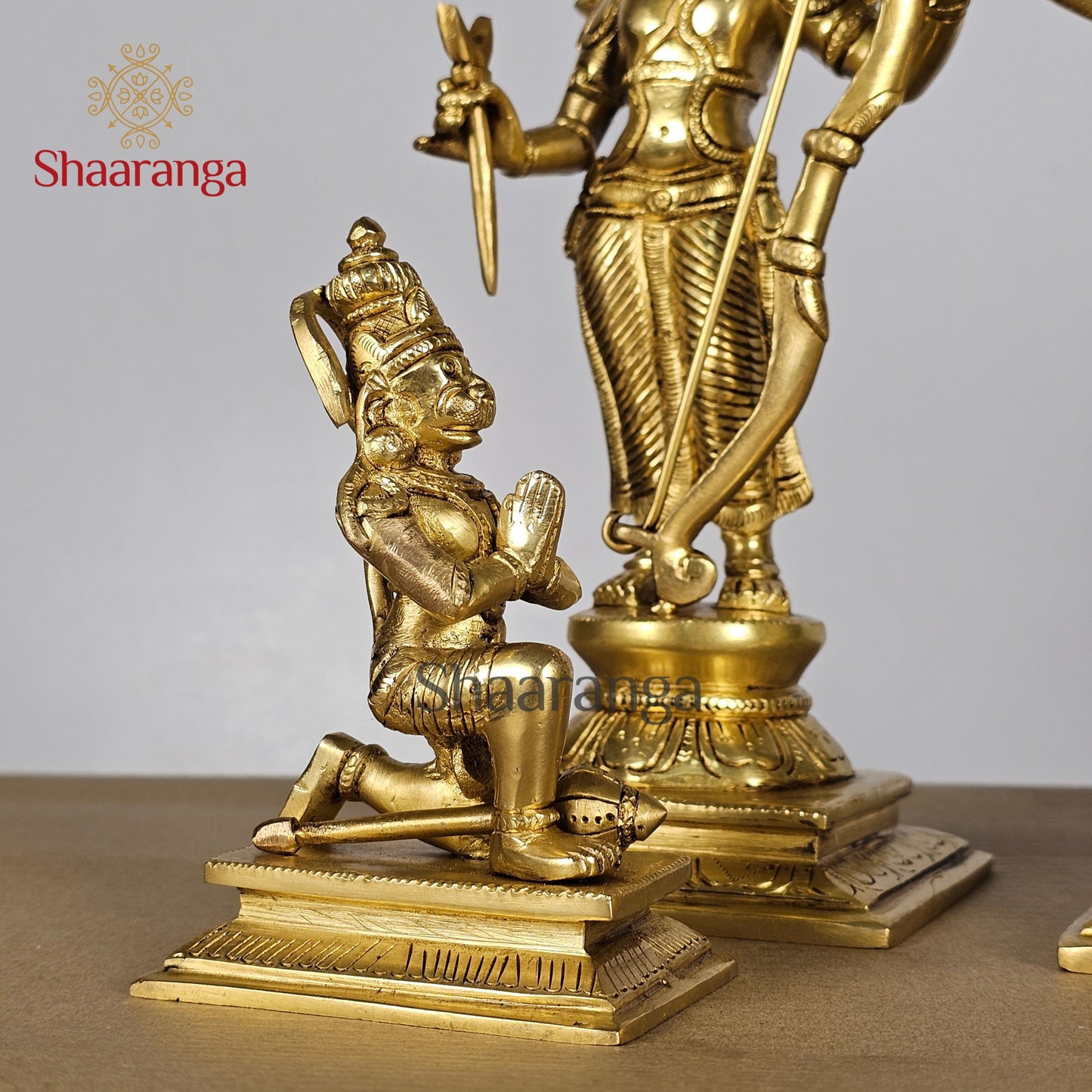 12 Inches Brass Rama Set | Ram Parivar Idol with Golden Finish – Shaaranga