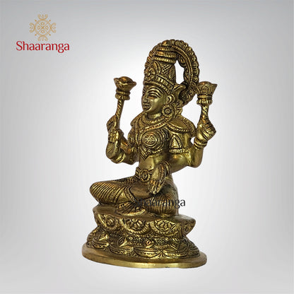 7 Inches Brass Lakshmi Sitting