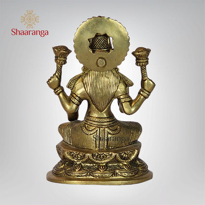 7 Inches Brass Lakshmi Sitting