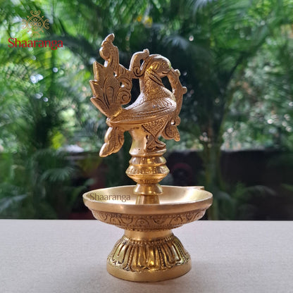 6 Inches Brass Sacred Hamsa Bird Diya