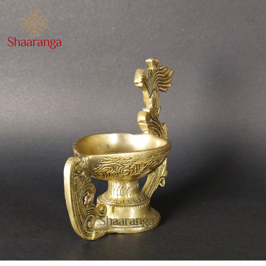 5 Inches Brass Deepam with Handle