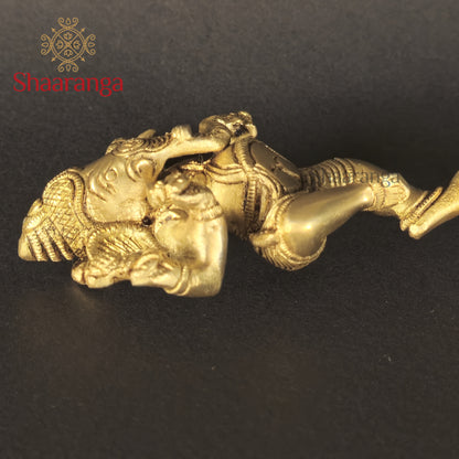 11 Inches Brass Ganesha Top Thirtham Spoon
