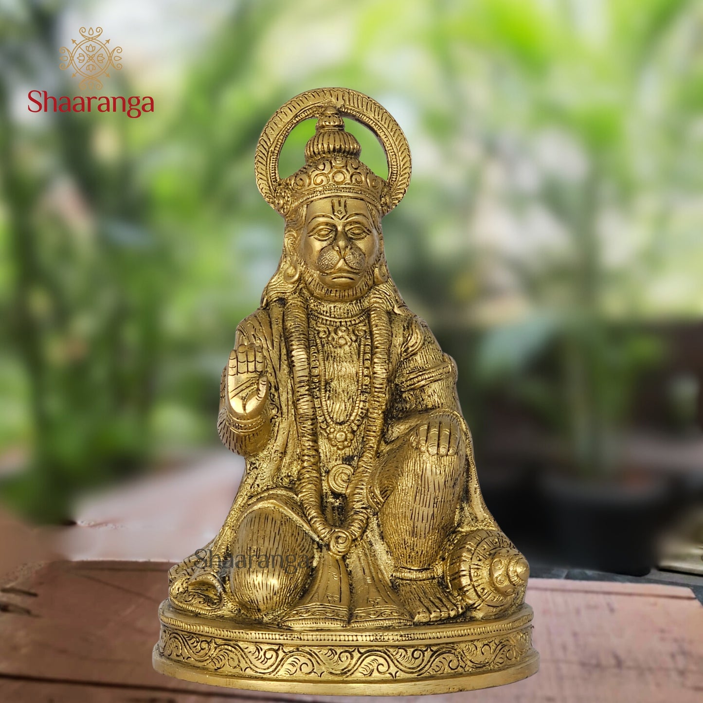 9 Inches Brass Blessing Hanuman