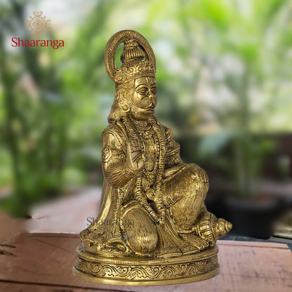 9 Inches Brass Blessing Hanuman