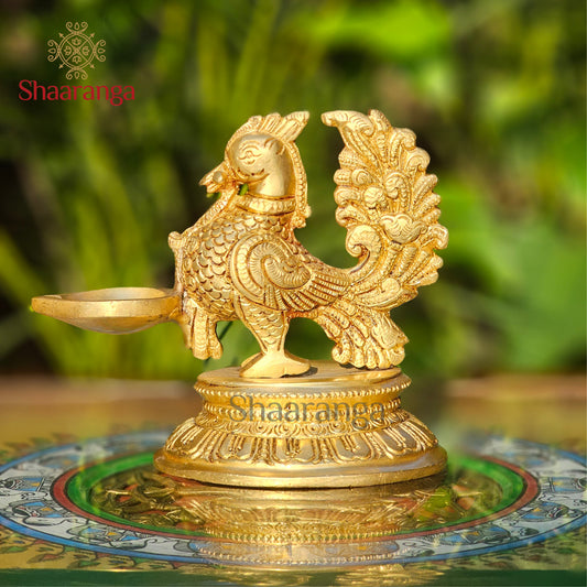 4 Inches Brass Hamsa Bird lamp