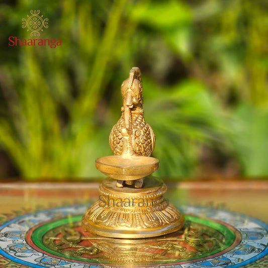 4 Inches Brass Hamsa Bird lamp