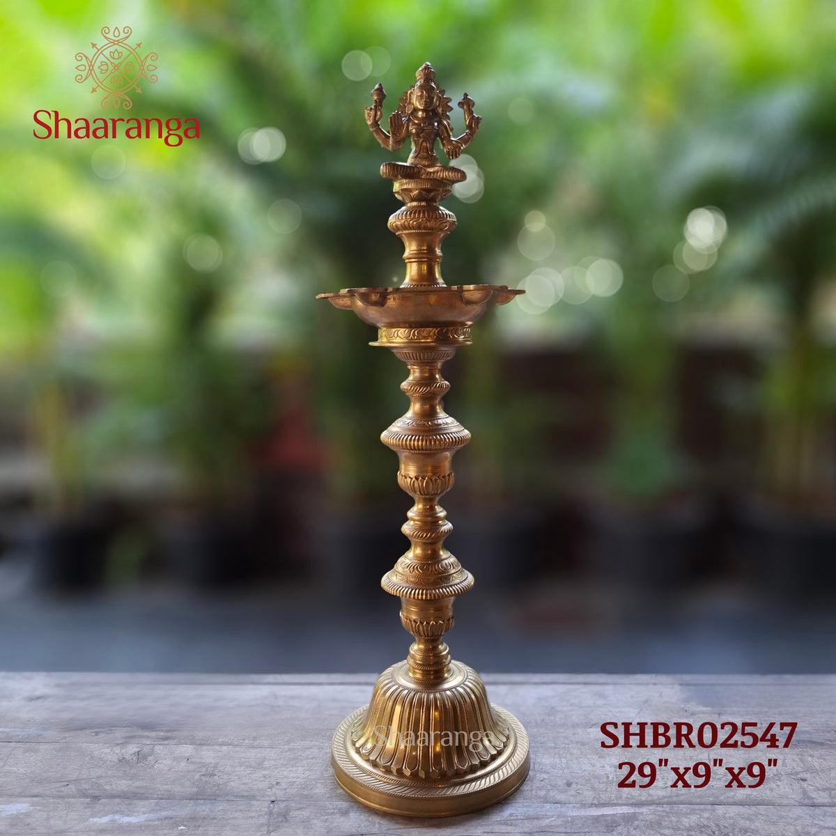 29 Inches Bronze Ornamental Deepam with Lakshmi