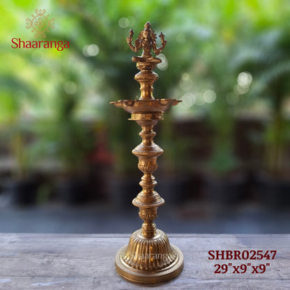 29 Inches Bronze Ornamental Deepam with Lakshmi