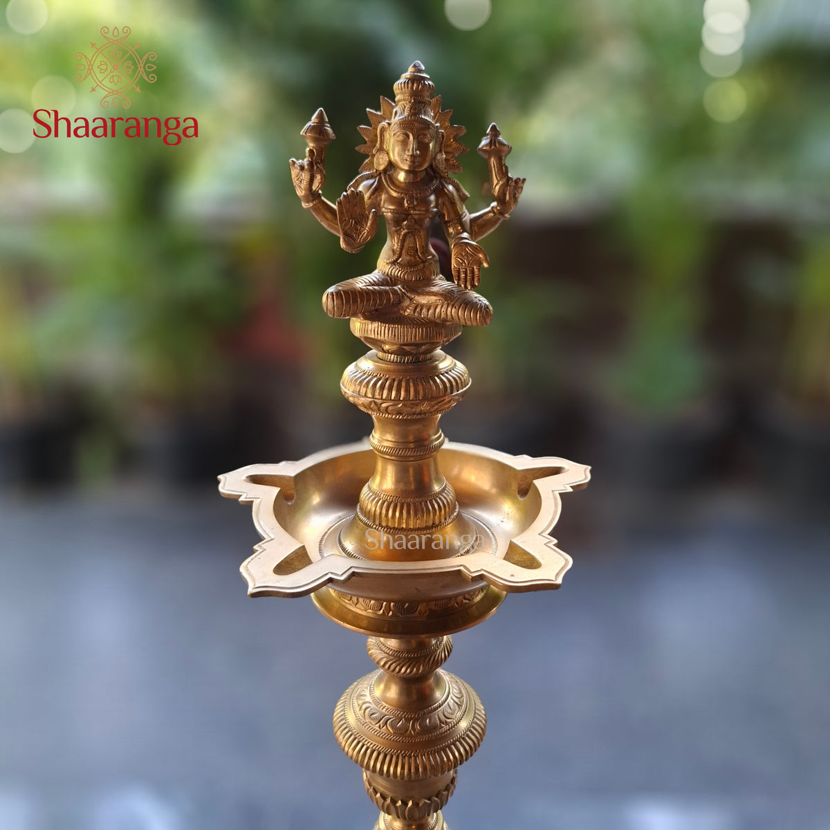 29 Inches Bronze Ornamental Deepam with Lakshmi