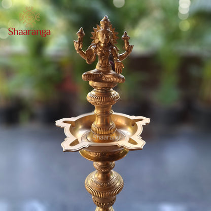 29 Inches Bronze Ornamental Deepam with Lakshmi